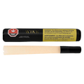Lemon Shortcake Ceramic Tip Pre Rolled 1 x 1 g is shown in a close-up, angled shot, displaying its branding and a warning label.
