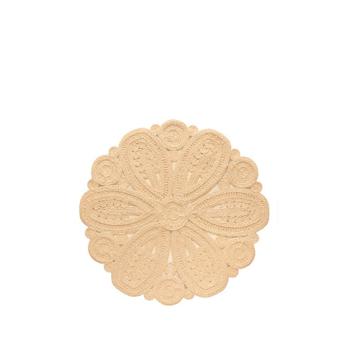 'Lena' Handwoven Flower Placemat Straw Effect, 40cm
