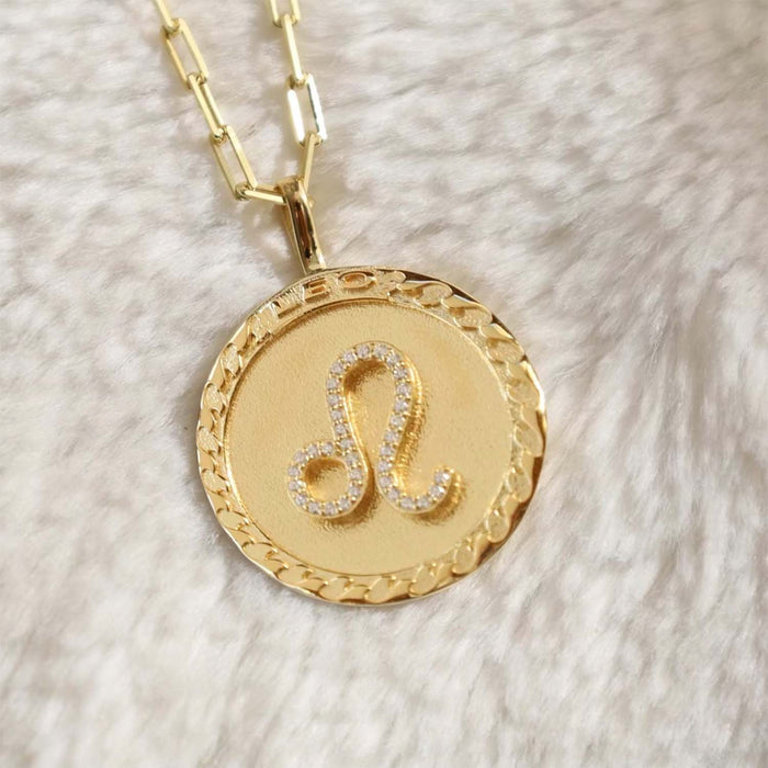 Leo Gold Vermeil Zodiac Necklace
