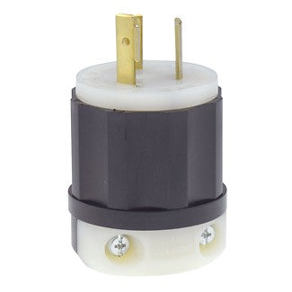 Leviton 2331 - 20 Amp, 277 Volt, NEMA L7-20P, 2P, 3W, Locking Plug, Industrial Grade, Grounding - BLACK-WHITE - Ready Wholesale Electric Supply and Lighting
