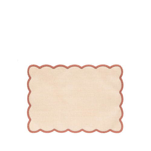 'Lola' Placemat with Scalloped Edge in Pink, 35 x 50cm