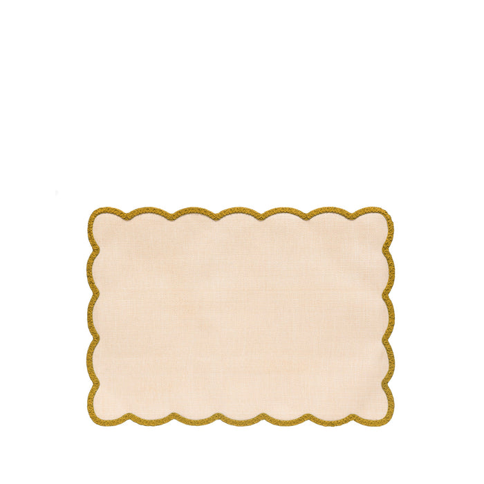 'Lola' Placemat with Scalloped Edge in Yellow, 35 x 50cm