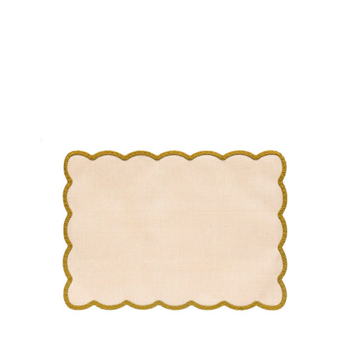 'Lola' Placemat with Scalloped Edge in Yellow, 35 x 50cm