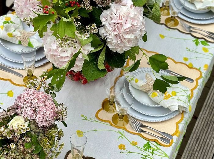 'Lola' Placemat with Scalloped Edge in Yellow, 35 x 50cm
