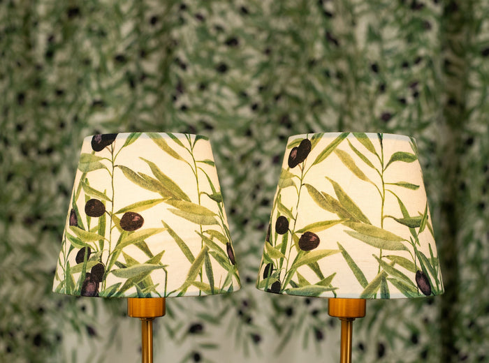 'L'Olivier' Linen French Drum Lampshade, 13cm