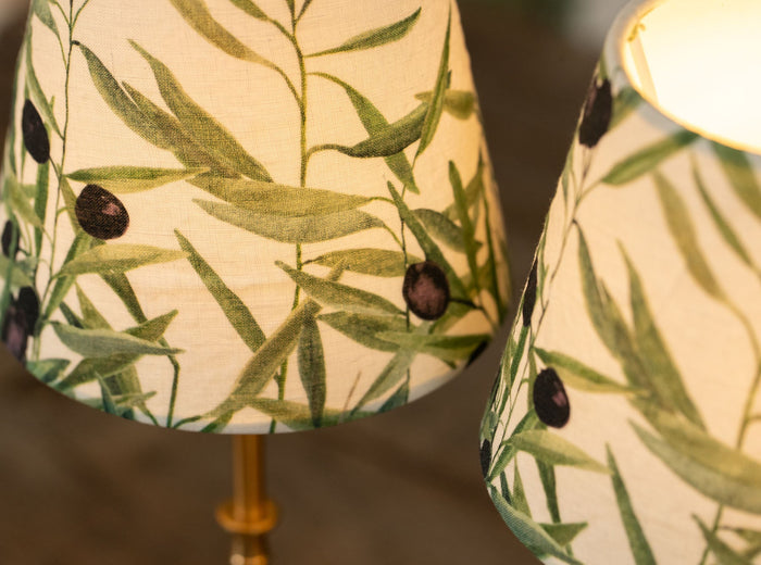'L'Olivier' Linen French Drum Lampshade, 13cm