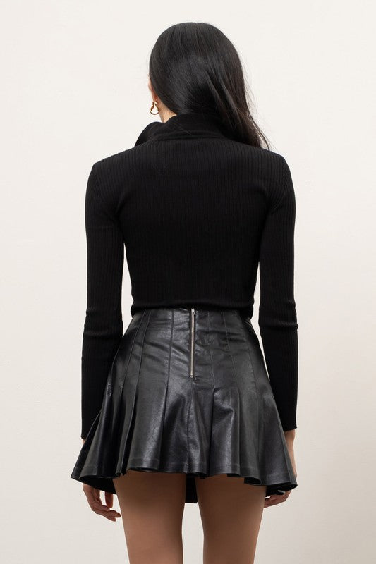 Long Sleeve Ribbed Collared Shirt
