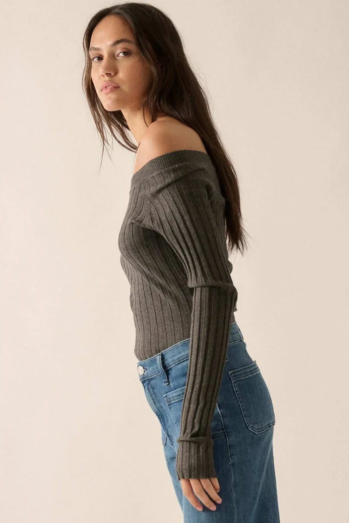 Love Your Life Ribbed Knit Boatneck Bodysuit - ShopPromesa