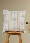 Lumi Pink Floral Printed 100% Cotton Cushion Cover For Sofa