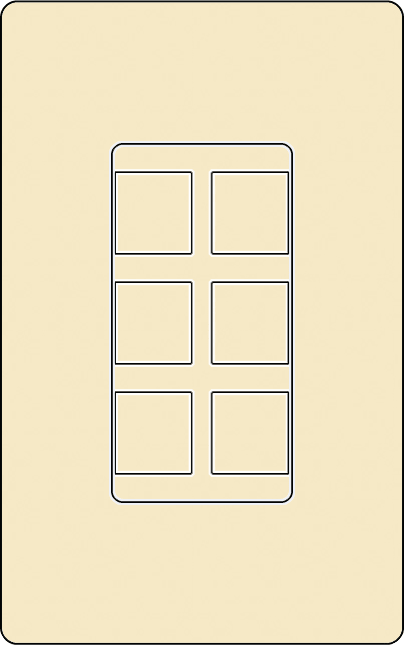 Lutron CA-6PF Designer Style (Gloss) 6-Port Frame - Ready Wholesale Electric Supply and Lighting
