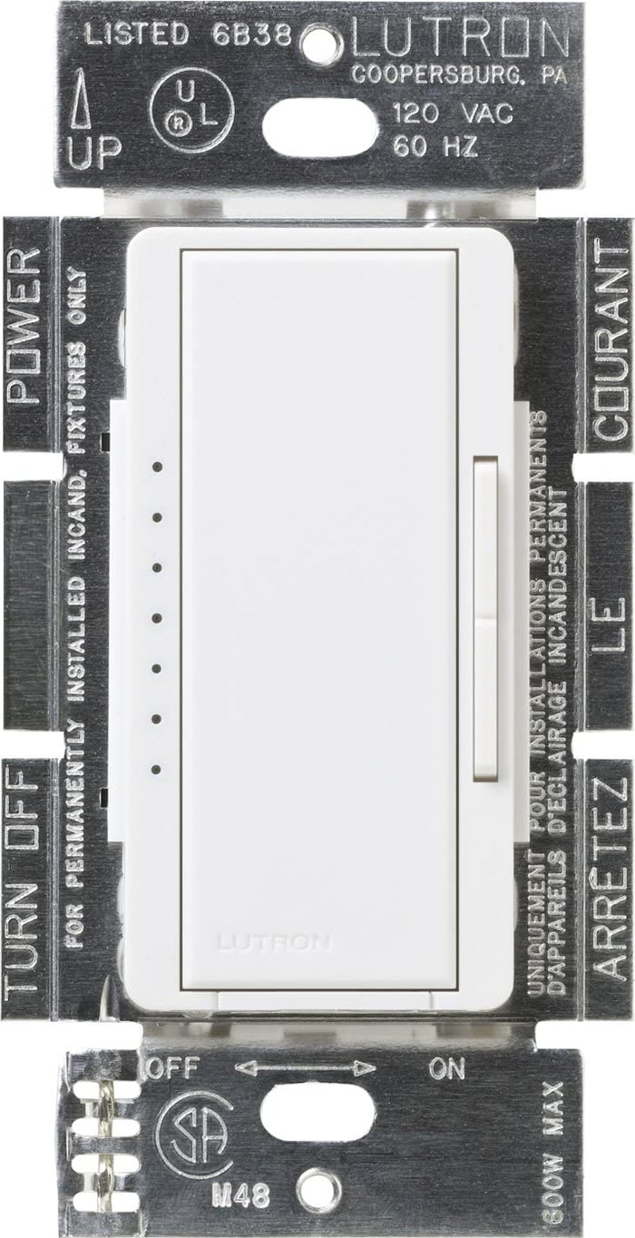 Lutron MA-1000 Maestro (gloss) 1000W, Single Pole or Multi-Location, Incandescent/Halogen Dimmer - Ready Wholesale Electric Supply and Lighting