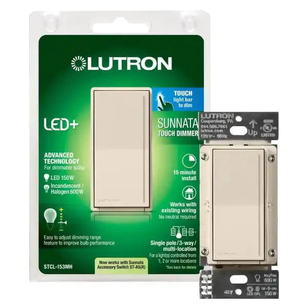 Lutron Sunnata LED+ touch dimmer, Multi-location (STCL-153M) - Ready Wholesale Electric Supply and Lighting