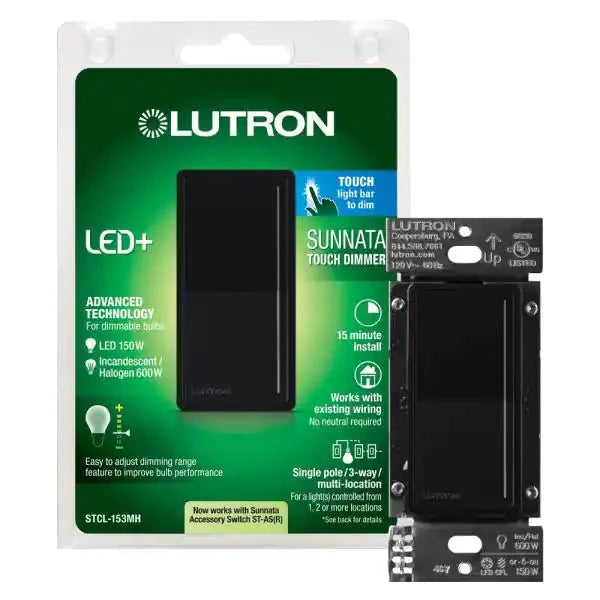Lutron Sunnata LED+ touch dimmer, Multi-location (STCL-153M) - Ready Wholesale Electric Supply and Lighting