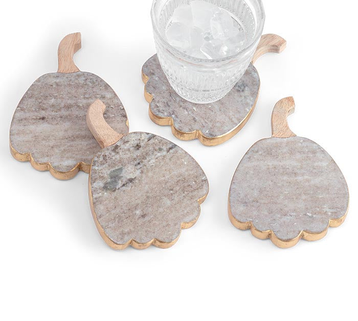 Marble Pumpkin Coasters