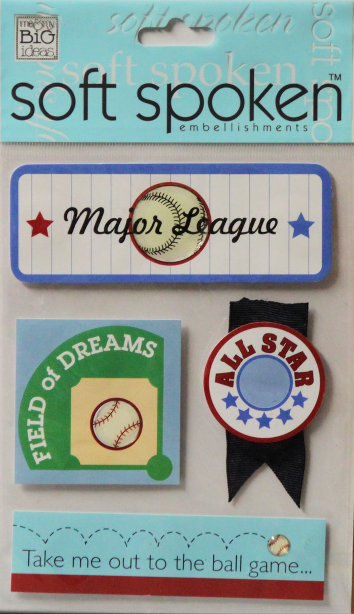 Me & My Big Ideas Baseball Dimensional Embellishment Stickers - SCRAPBOOKFARE