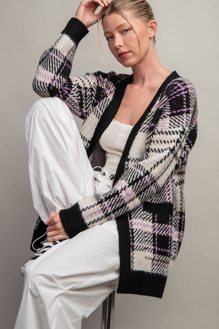 Melisse Plaid Cardigan