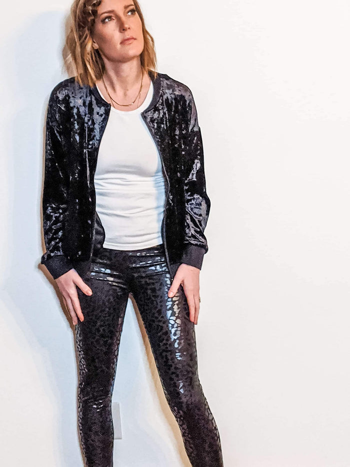 Metallic Leopard Leggings