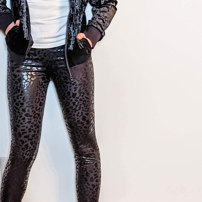 Metallic Leopard Leggings