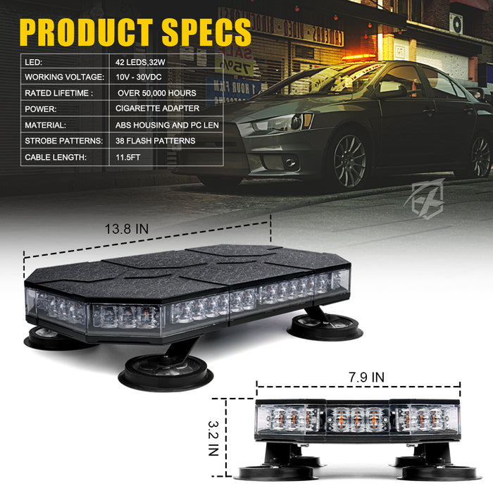 Mini Emergency Rooftop Light Bar with Magnetic Base | Ranger G2 Series