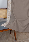 Mogra Walnut Grey & Brown Floral 100% Cotton Embroidered Curtain For Livingroom / Bedroom | Room Darkening | Single Piece