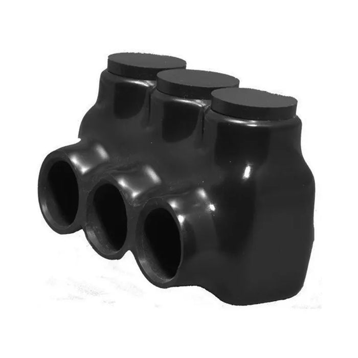 Morris 97579  Black Insulated Multi-Cable Connector - Single Entry, Wire Port 3, Wire Range 3/0 - 6 - Ready Wholesale Electric Supply and Lighting