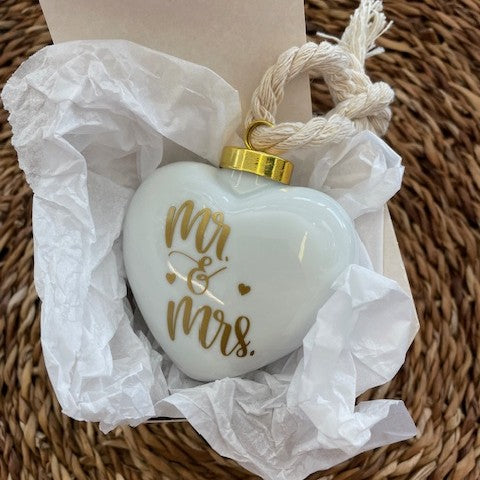 Mr. And Mrs. Heart Ornament