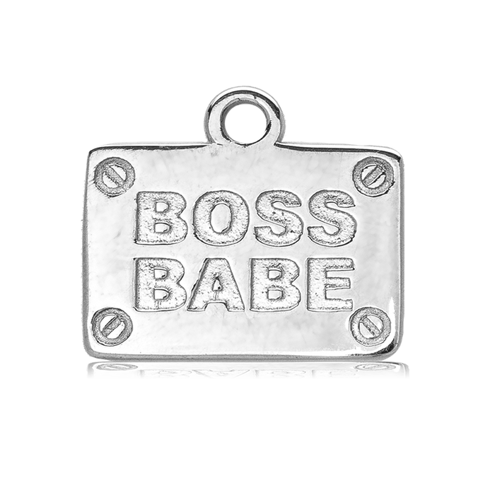 Multi Amazonite Stone Bracelet with Boss Babe Sterling Silver Charm