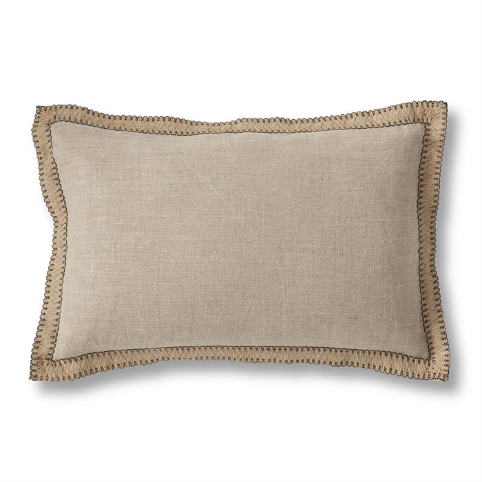 Natural Cotton Jute Flange Lumbar Pillow