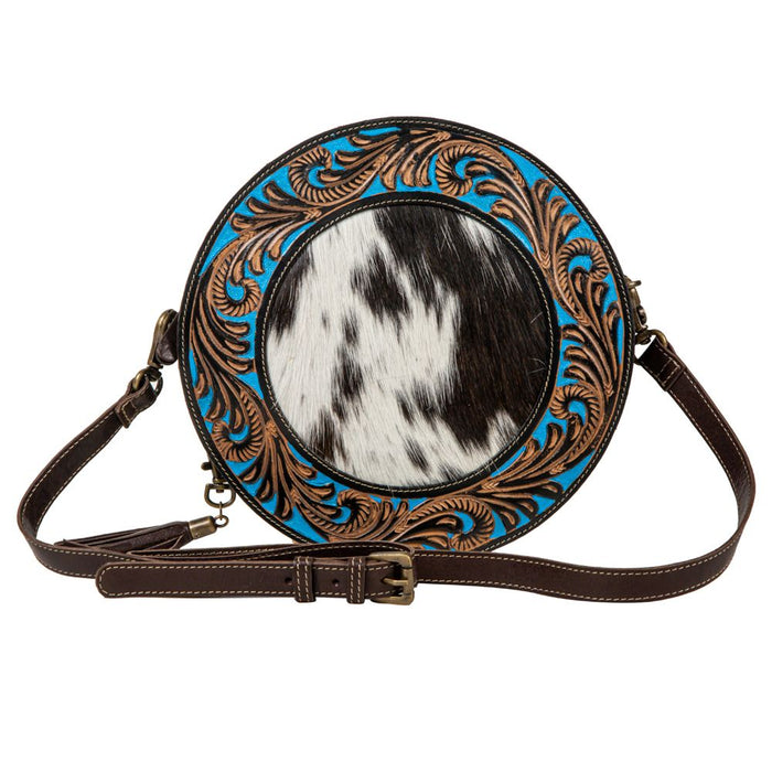 Night Gaze Hand-tooled Round Bag