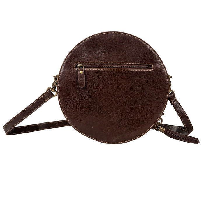 Night Gaze Hand-tooled Round Bag