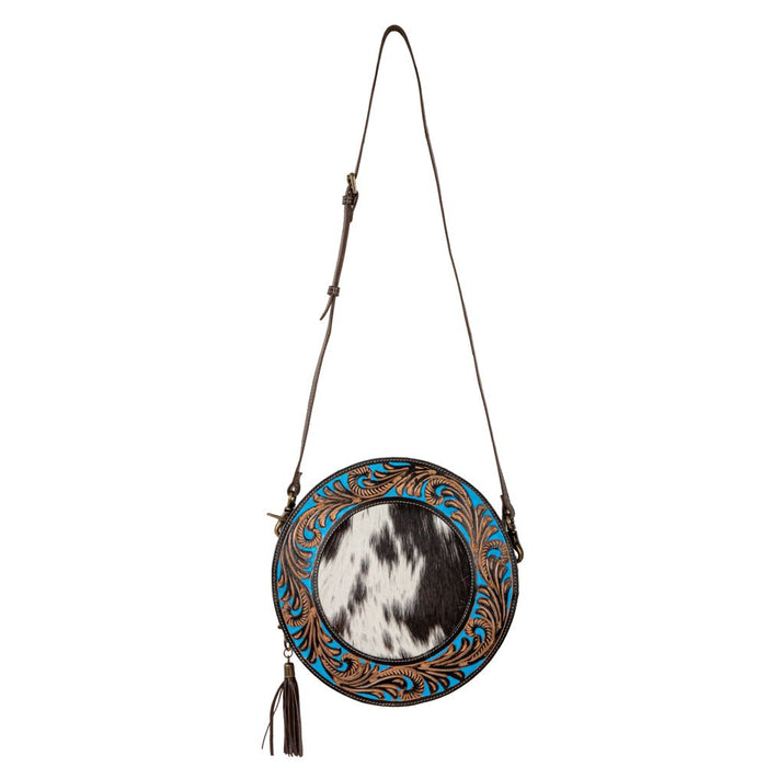 Night Gaze Hand-tooled Round Bag
