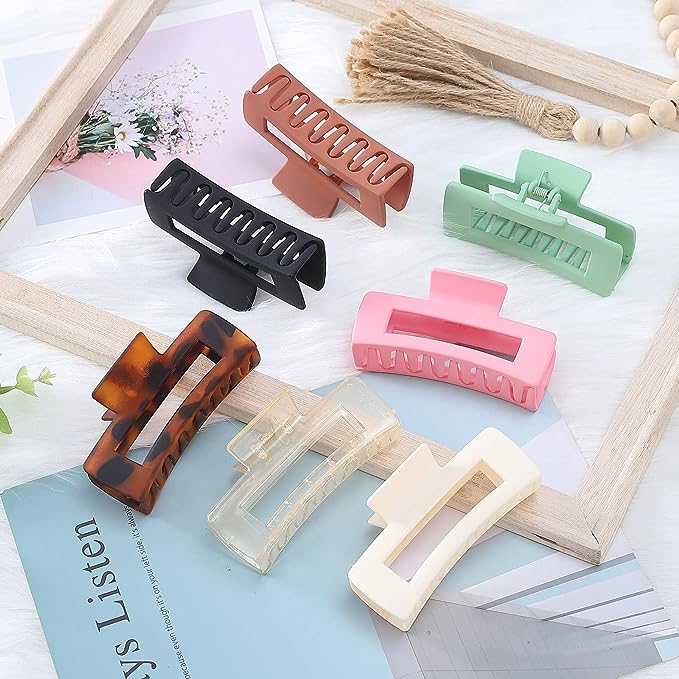 Non-Slip Rectangular Claw Clips