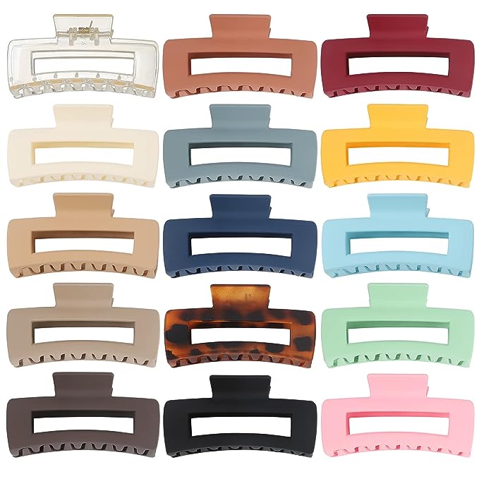 Non-Slip Rectangular Claw Clips