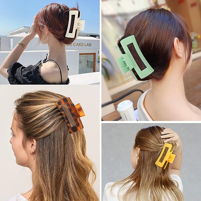 Non-Slip Rectangular Claw Clips