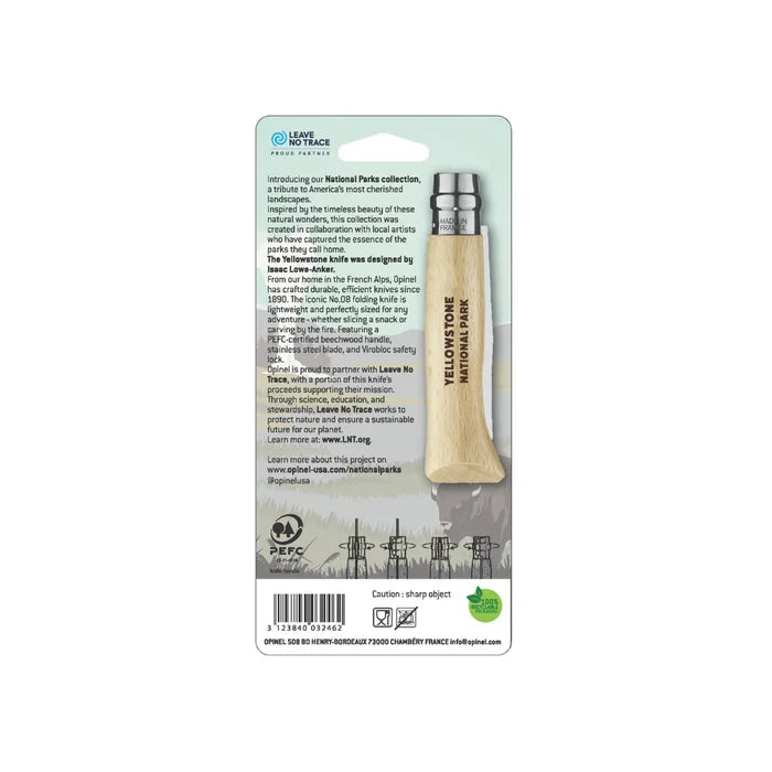 Opinel N°8 Stainless Steel Pocket Knife: National Parks Collection, Yellowstone
