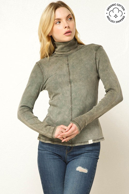Organic Mineral Washed Turtle Neck