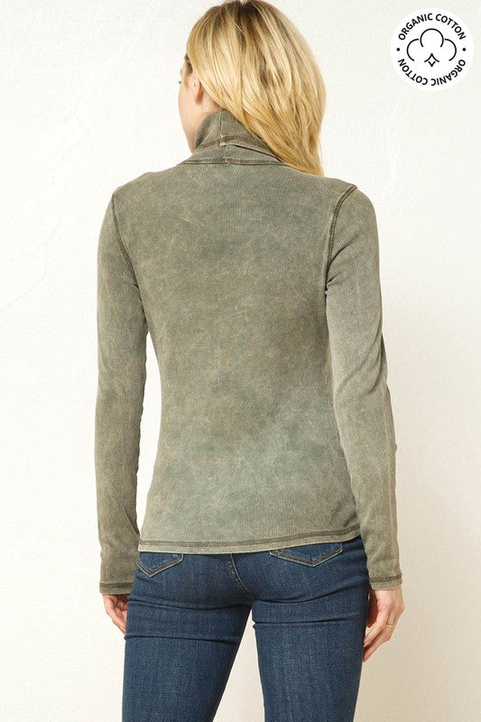 Organic Mineral Washed Turtle Neck