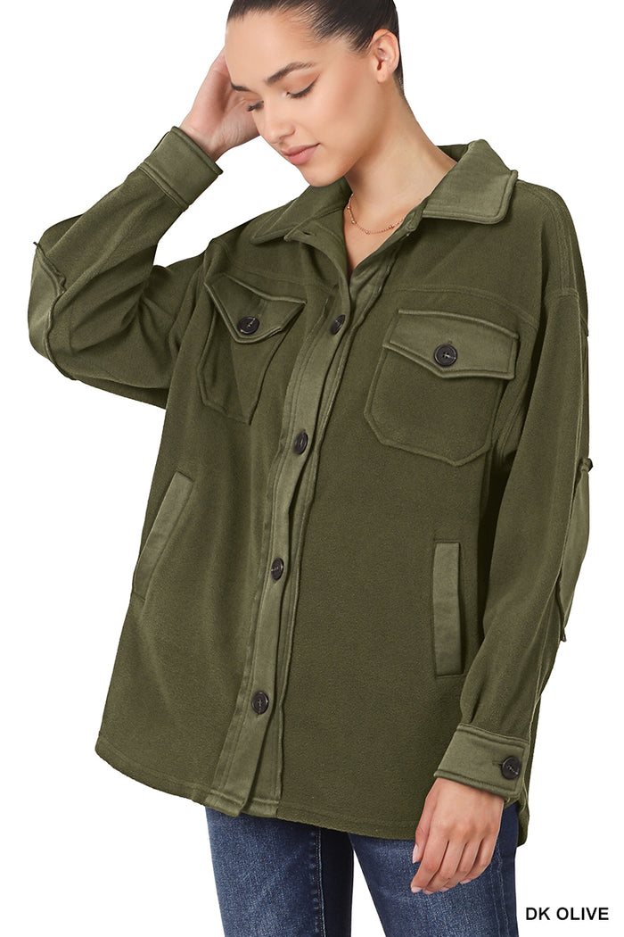 Oversized Basic Fleece Shacket