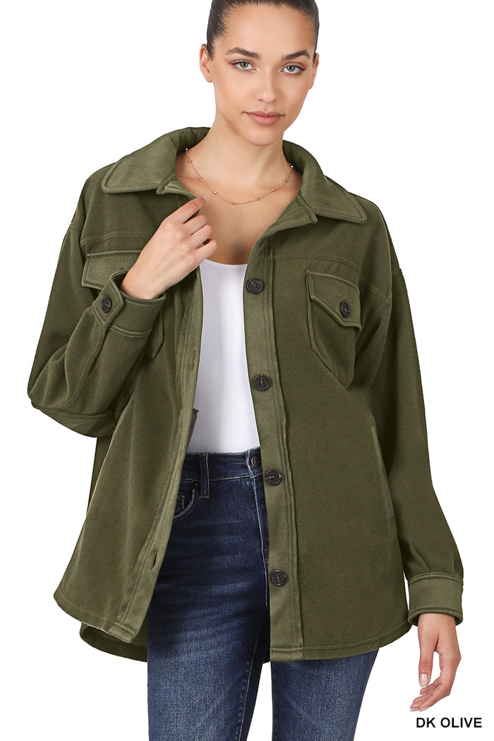 Oversized Basic Fleece Shacket