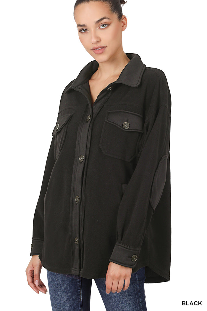 Oversized Basic Fleece Shacket