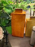 PAINTED METAL VASES - L