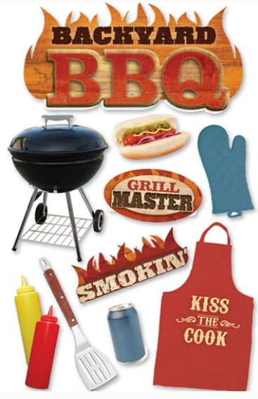 Paper House Backyard BBQ 3-D Stickers - SCRAPBOOKFARE