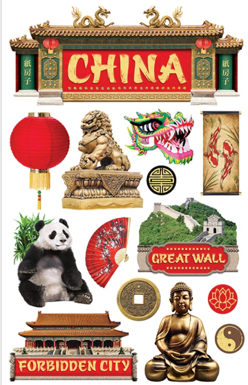 Paper House China Dimensional Sticker - SCRAPBOOKFARE