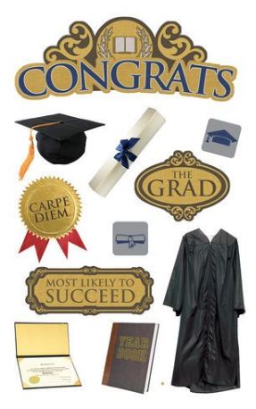 Paper House Congrats 3-D Stickers - SCRAPBOOKFARE