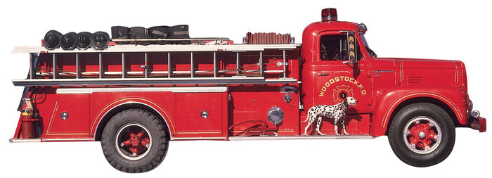 Paper House Fire Truck 3D Title Sticker - SCRAPBOOKFARE