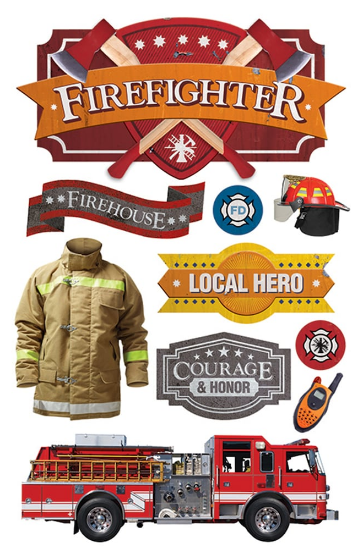 Paper House Firefighter Dimensional Sticker - SCRAPBOOKFARE