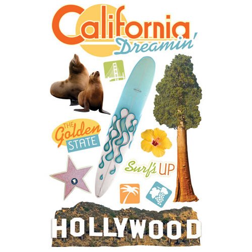 Paper House Hollywood California Dimensional Sticker - SCRAPBOOKFARE