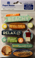 Paper House Just Beachy 3D Dimensional Stickers - SCRAPBOOKFARE