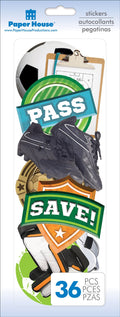 Paper House Soccer 36 Piece Die-Cut Stickers - SCRAPBOOKFARE