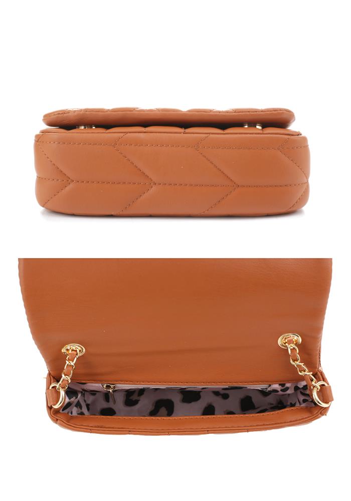 Pattern Sticking Metal Chain Crossbody Bag
